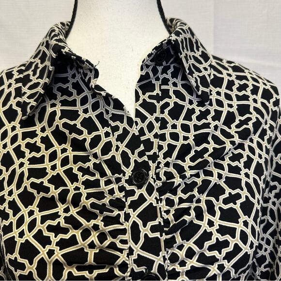 Laundry by Shelli Segal Black and White Geometric Patterned Dress - Size 4 - Picture 9 of 13